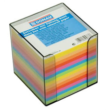 DONAU Jegyzettömb adagolóval 89x89x85mm - Vegyes színek (700 lap) (7492001PL-99) jegyzettömb