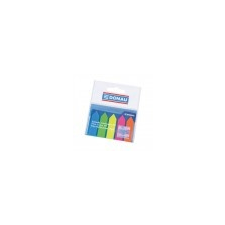 DONAU Jelölõcímke, mûanyag, nyíl forma, 5x25 lap, 12x45 mm, DONAU, neon szín post-it