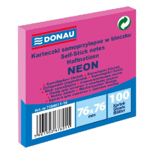 DONAU Öntapadó jegyzettömb DONAU 76x76 mm 100 lap neon rózsaszín post-it