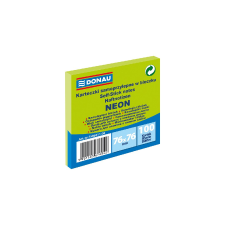 DONAU Öntapadó jegyzettömb DONAU 76x76 mm 100 lap neon zöld post-it