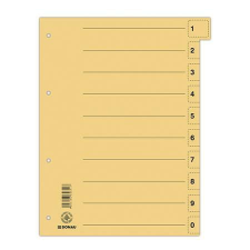 DONAU Regiszter, karton, A4, mikroperforált, DONAU, citromsárga (D8611S) irattartó