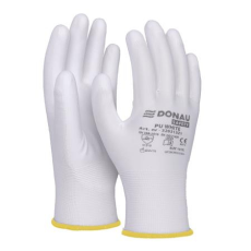 DONAU Szerelőkesztyű, PU, DONAU  Safety , 8/M méret, fehér