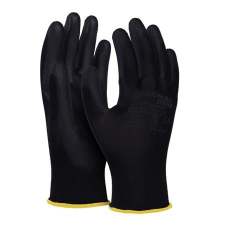 DONAU Szerelőkesztyű, PU, DONAU  Safety , 8/M méret, fekete védőkesztyű