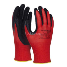 DONAU Védőkesztyű, latex, DONAU "Safety", 8/M méret, piros védőkesztyű