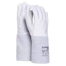 DONAU Védőkesztyű, TIG, kecskebőr, DONAU "Safety" , 10/XL méret, fehér-szürke