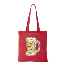 Dont worry, beer happy - Bevásárló táska piros ajándéktárgy