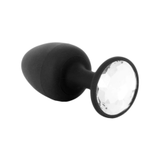 Dorcel Geisha Plug Diamond L - fehér köves anál dildó (fekete) anál