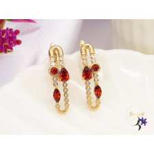  Dorina-red hosszúkás fülbevaló kis kövekkel díszítve -18K fülbevaló