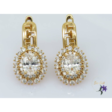  Dorisz antiallergén fehér köves fülbevaló-18K fülbevaló