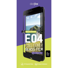 Dotfes iPhone 6 Plus / 6S Plus üvegfólia, előlapi, 3D, edzett, hajlított, fehér kerettel, Dotfes E04 mobiltelefon kellék