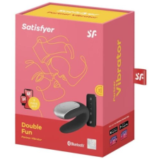 Double Fun (Black) - okos, akkus, vízálló, rádiós párvibrátor (fekete) vibrátorok