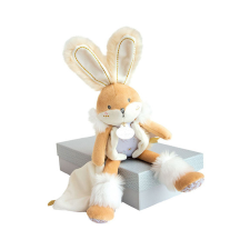  Doudou Dárková sada - plyšový zajíček s dečkou 31 cm béžový - poškozený obal készségfejlesztő