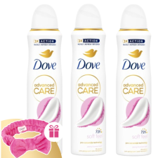 DOVE Advanced Care női Dezodor Soft-Feel 3x150ml + Ajándék Hajpánt kozmetikai ajándékcsomag