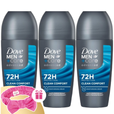 DOVE Men+Care Clean Comfort Izzadásgátló 3x50ml + Ajándék Hajpánt dezodor