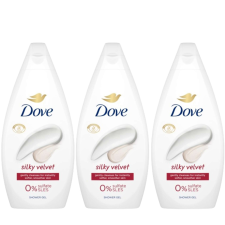 DOVE Silky Velvet Krémtusfürdő 3x450ml tusfürdők