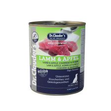 Dr.Clauders Dog Selected Meat Bárányos és almás konzerv 800g kutyaeledel