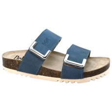 DR.FEET 16016 -os női Dr Feet bőr papucs - kek