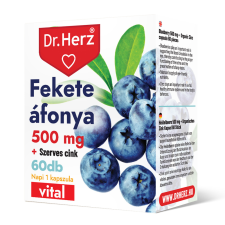  Dr.herz fekete áfonya 500mg+szerves cink kapszula 60 db gyógyhatású készítmény