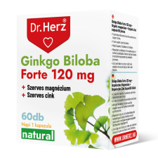  Dr.herz ginkgo biloba forte 120 mg+szerves mg+zn kapszula 60 db gyógyhatású készítmény
