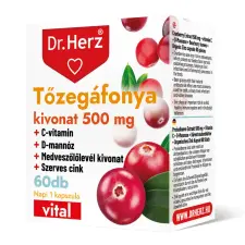  Dr. Herz Tőzegáfonya kivonat 500 mg kapszula 60 db DOBOZOS vitamin és táplálékkiegészítő