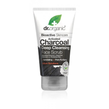 Dr Organic mélytiszító arcradír aktív szénnel, 125 ml arctisztító