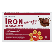 Dr. Theiss Dr.Theiss IRON energy rágótabletta édesítőszerrel,csokoládés ízesítésű 30 db vitamin és táplálékkiegészítő