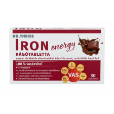  Dr. Theiss IRON energy rágótabletta vassal, cinkkel és vitaminokkal, csokoládé ízben 30x gyógyhatású készítmény