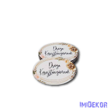  Drága keresztanyámnak kis ovális 4x6cm - Aranyovál dekorációs kellék