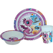 Dragon, Sárkány Glam étkészlet, micro műanyag szett Dobozban babaétkészlet