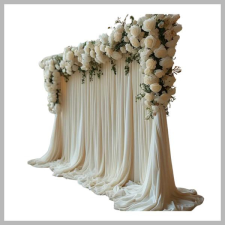  Drapált függöny virág- és levéldíszítéssel, 2 db – TM1375881 lakástextília