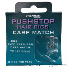 Drennan Pushstop Hair Rig Carp Match 12 előkötött horog horog