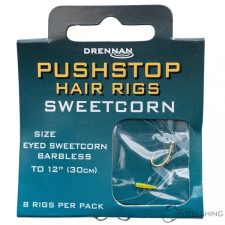 Drennan Pushstop Hair Rig Sweetcorn 12 előkötött horog horog