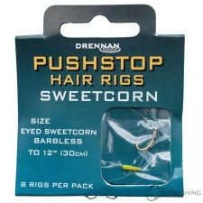 Drennan Pushstop Hair Rig Sweetcorn 16 előkötött horog horog