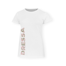 Dressa Urban pálmafa mintás feliratos karcsúsított női biopamut póló - fehér női póló