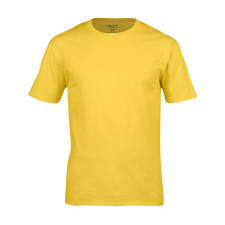 Dressa Work környakú rövid ujjú pamut póló - sárga férfi póló