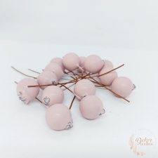  Drótos bogyó - 1,5 cm - rózsaszín dekorációs kellék