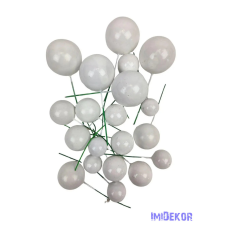  Drótos gömb mix - Fehér dekorációs kellék