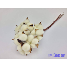  Drótos szárú gyapot 10db 5-6 cm fej - Törtfehér dekorációs kellék