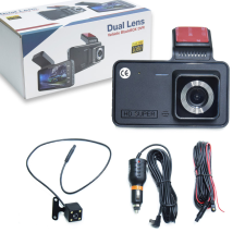  Dual Lens autós fedélzeti kamera - menetrögzítő + tolatókamera autós kamera