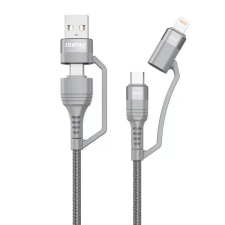 DUDAO 4az1-ben USB-A - 2xUSB-C - Lightning 2.4A töltőkábel 1m szürke (L20xs) (L20xs) - Adatkábel mobiltelefon kellék