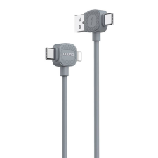DUDAO 4az1-ben USB-A - 2xUSB-C - Lightning töltőkábel 1m szürke (L20S) (L20S) mobiltelefon kellék