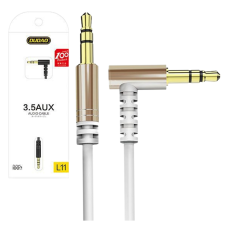 Dudao Angle Aux Mini Djack Kábel 3.5Mm Kábel Telefonhoz 1M Fehér kábel és adapter