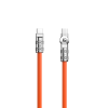 DUDAO Kábel: Dudao L24CC - Type-C / Type-C (USB-C) 180 fokban forgatható fejjel, sárga kábel 1m, 120W