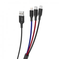 DUDAO L10Pro 3in1 kábel USB - Lightning / USB-C / Micro USB 5A 38cm, fehér kábel és adapter