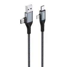 DUDAO L20PRO 4w1 USB kábel - Fekete (1m) kábel és adapter