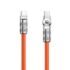 DUDAO L24CC USB-C apa - USB-C apa 120W Töltőkábel - Narancssárga (1m) kábel és adapter