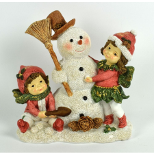 DUE ESSE Dekoráció hóember sapkában 16 cm karácsonyi dekoráció