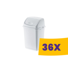 Dünya Billenőfedeles műanyag szemetes Fehér 5L (Karton - 36 db) szemetes
