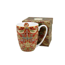 Duo Gift Porcelánbögre 380ml dobozban, William Morris:Strawberry Thief Red bögrék, csészék