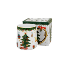 Duo Gift Porcelánbögre 450ml, dobozban, Around Christmas Tree bögrék, csészék